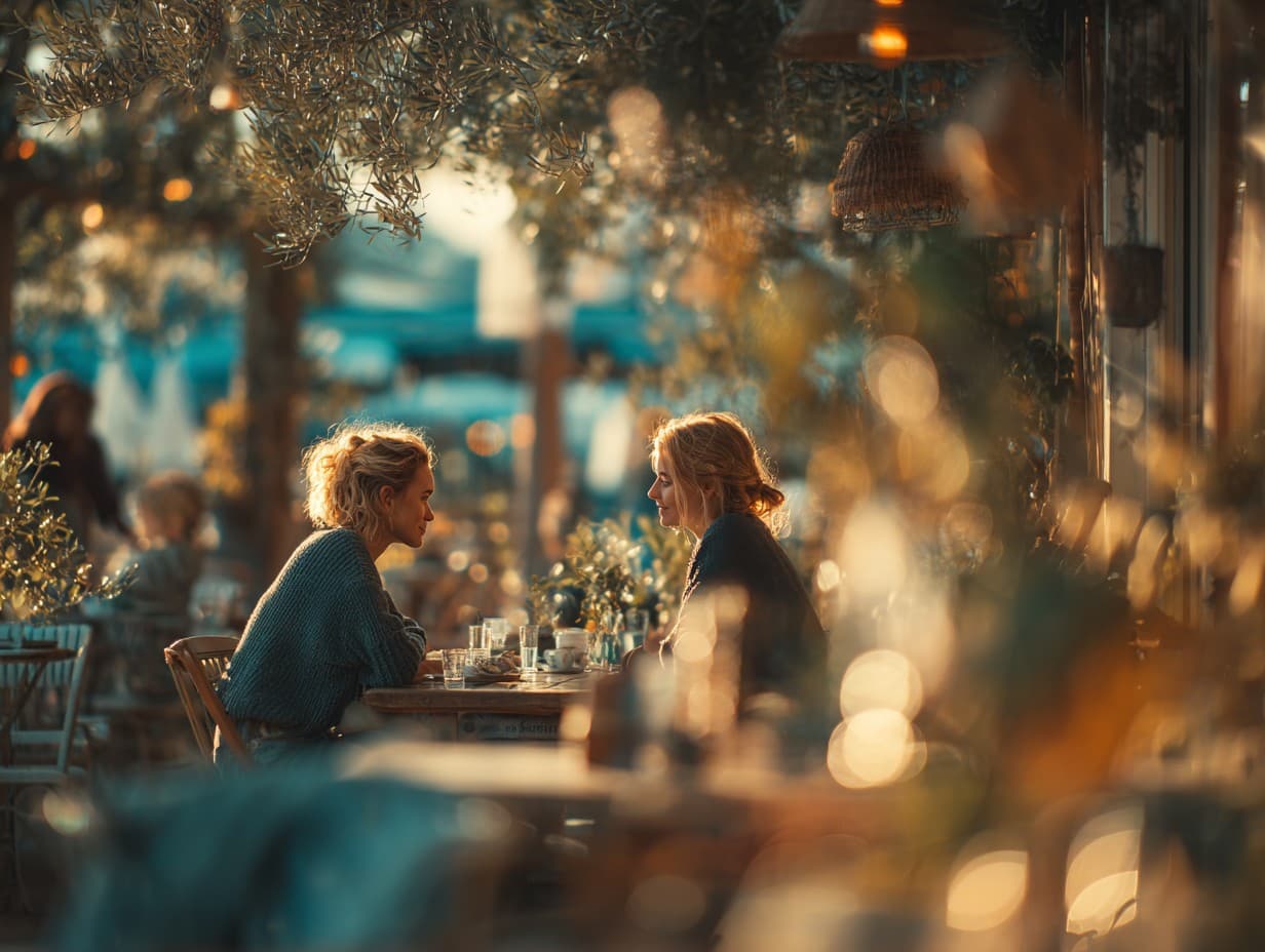 Friends connecting and sharing moments